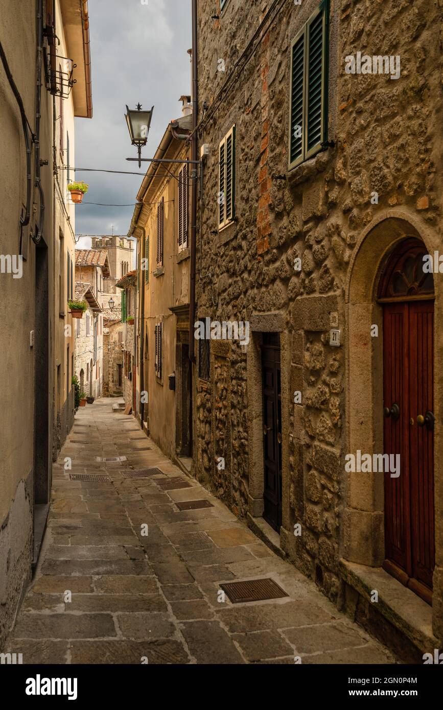 Spaziergang durch Castel del Piano, Toskana, Italien, Europa Stockfoto