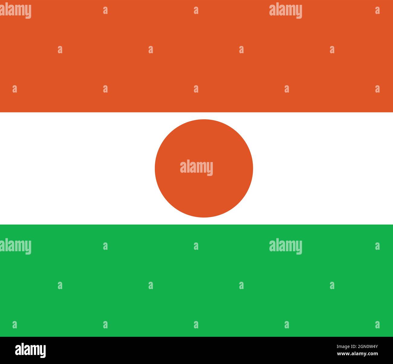 Nationalflagge von Niger Originalgröße und Farben Vektorgrafik, drapeau du Niger Zeichen Republik Niger, la Nigerienne Niger Flagge Stock Vektor