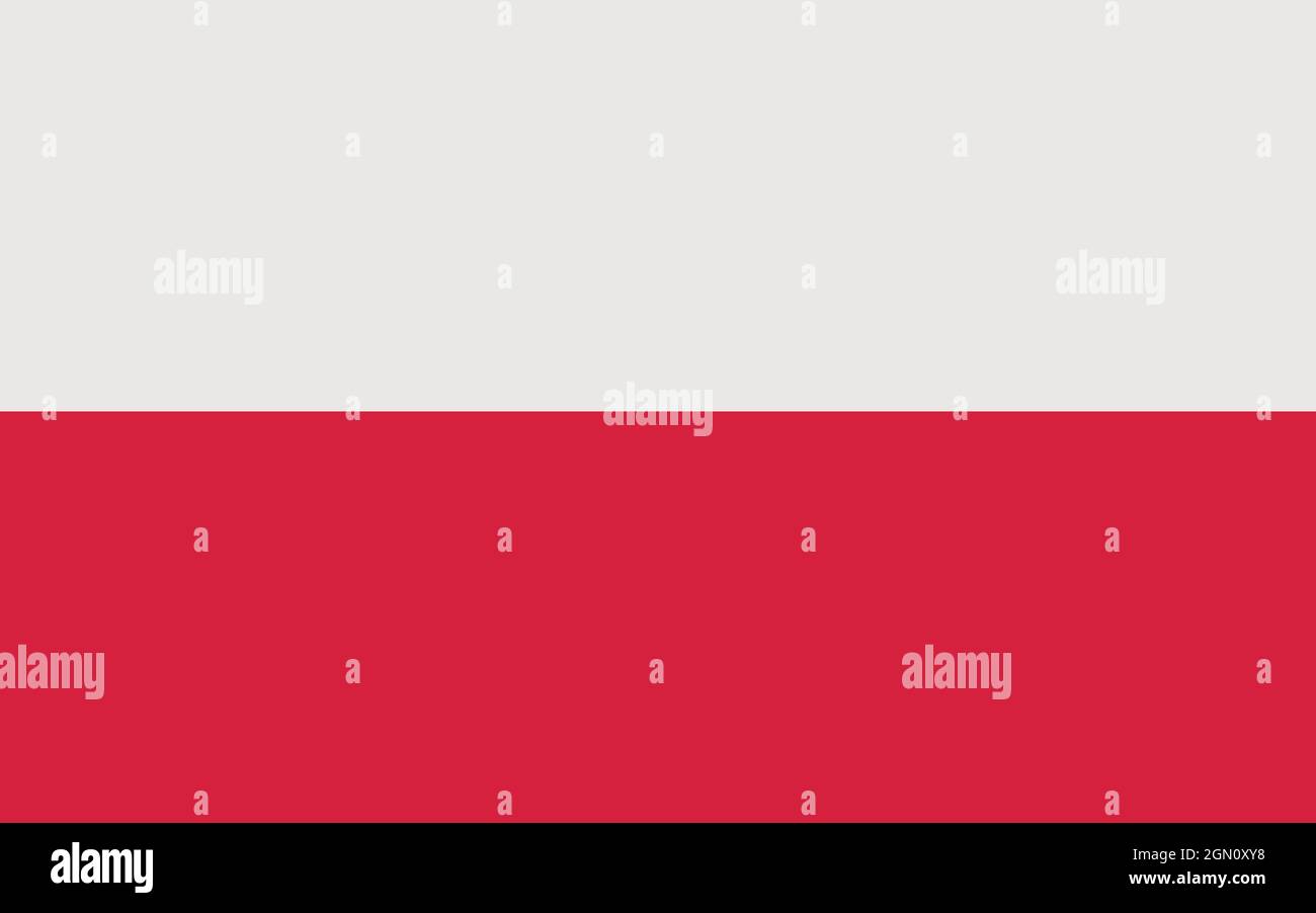 Nationalflagge Polens Originalgröße und Farben Vektordarstellung, flaga Polski oder Flagge der Republik Polen Rzeczpospolita Stock Vektor