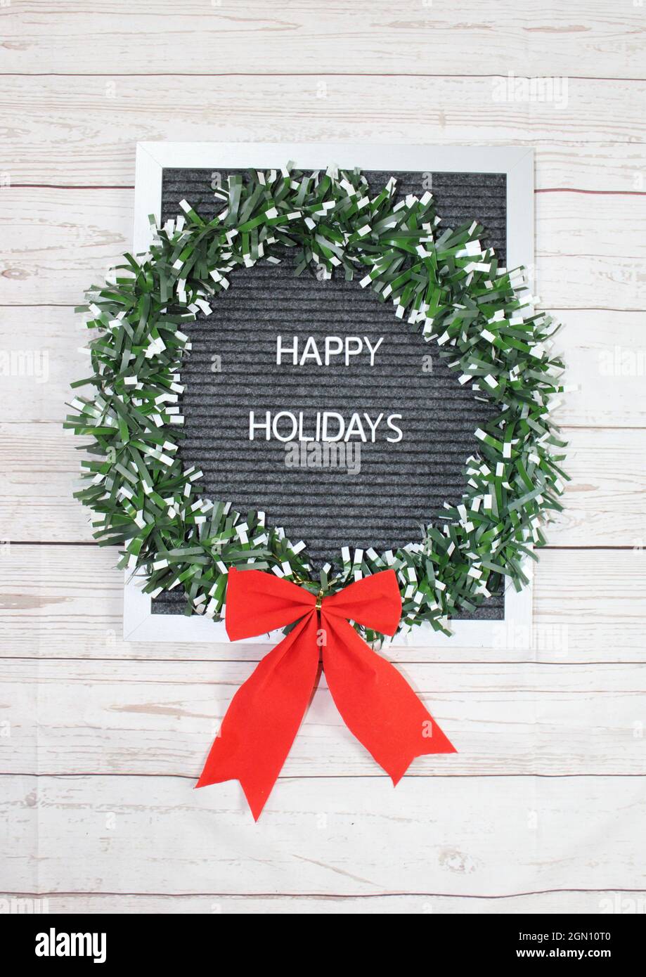 Happy Holidays Kranz Stockfoto