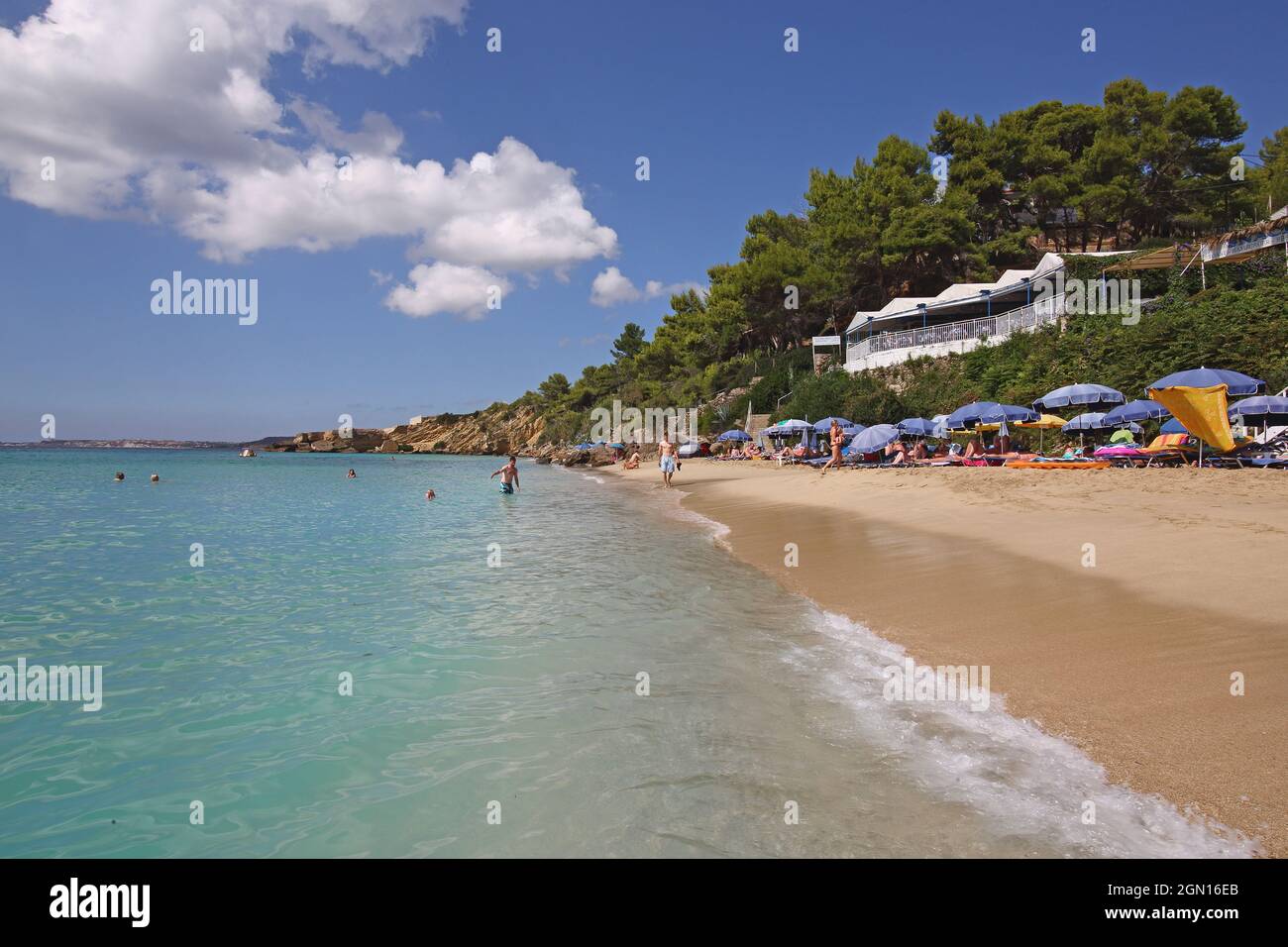 Makris Gialos Beach in Lassi, Kefalonia Island, Ionische Inseln, Griechenland Stockfoto