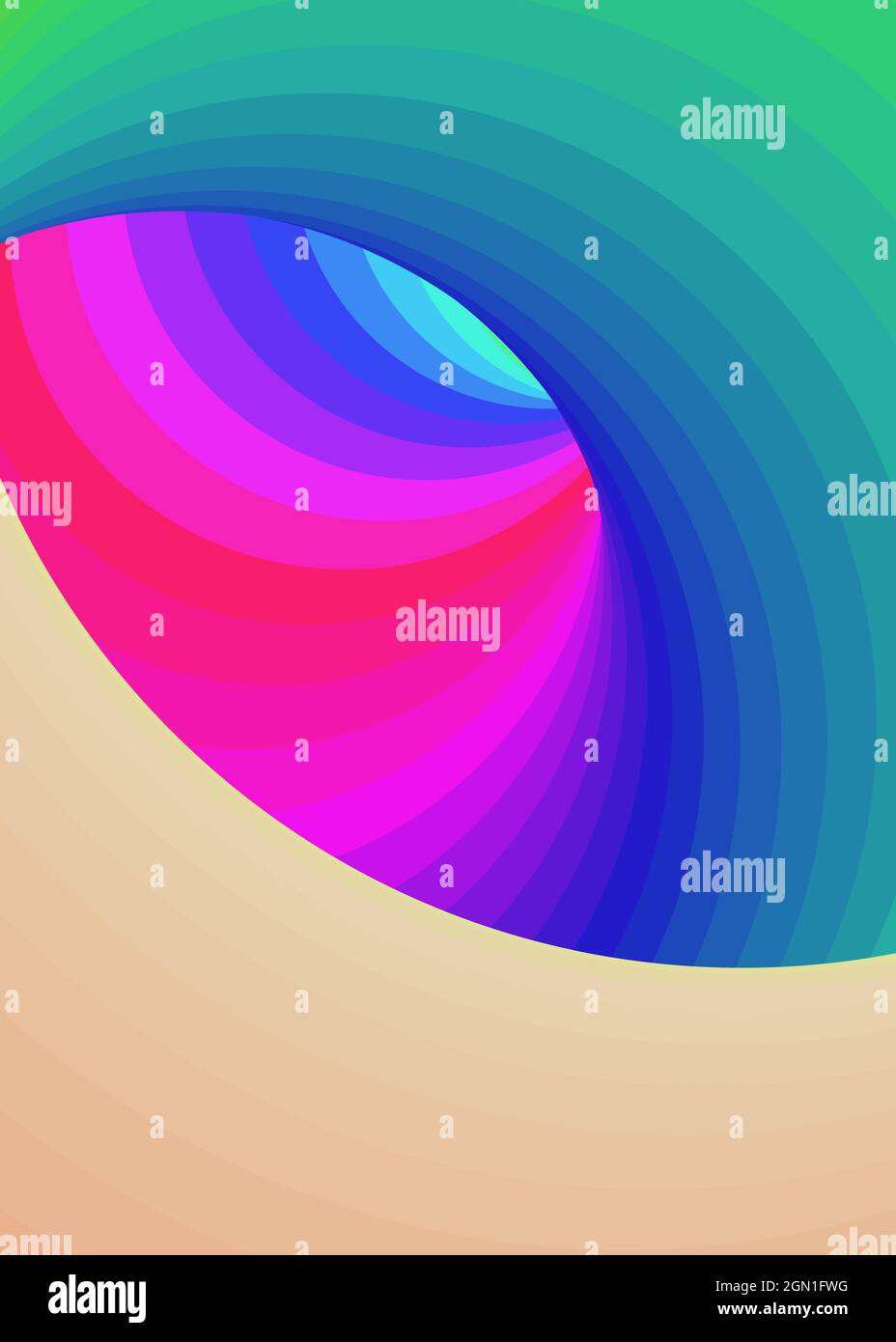 Hintergrunddarstellung: „Color Swirl Wormhole Vortex Twist Generative Art“ Stock Vektor