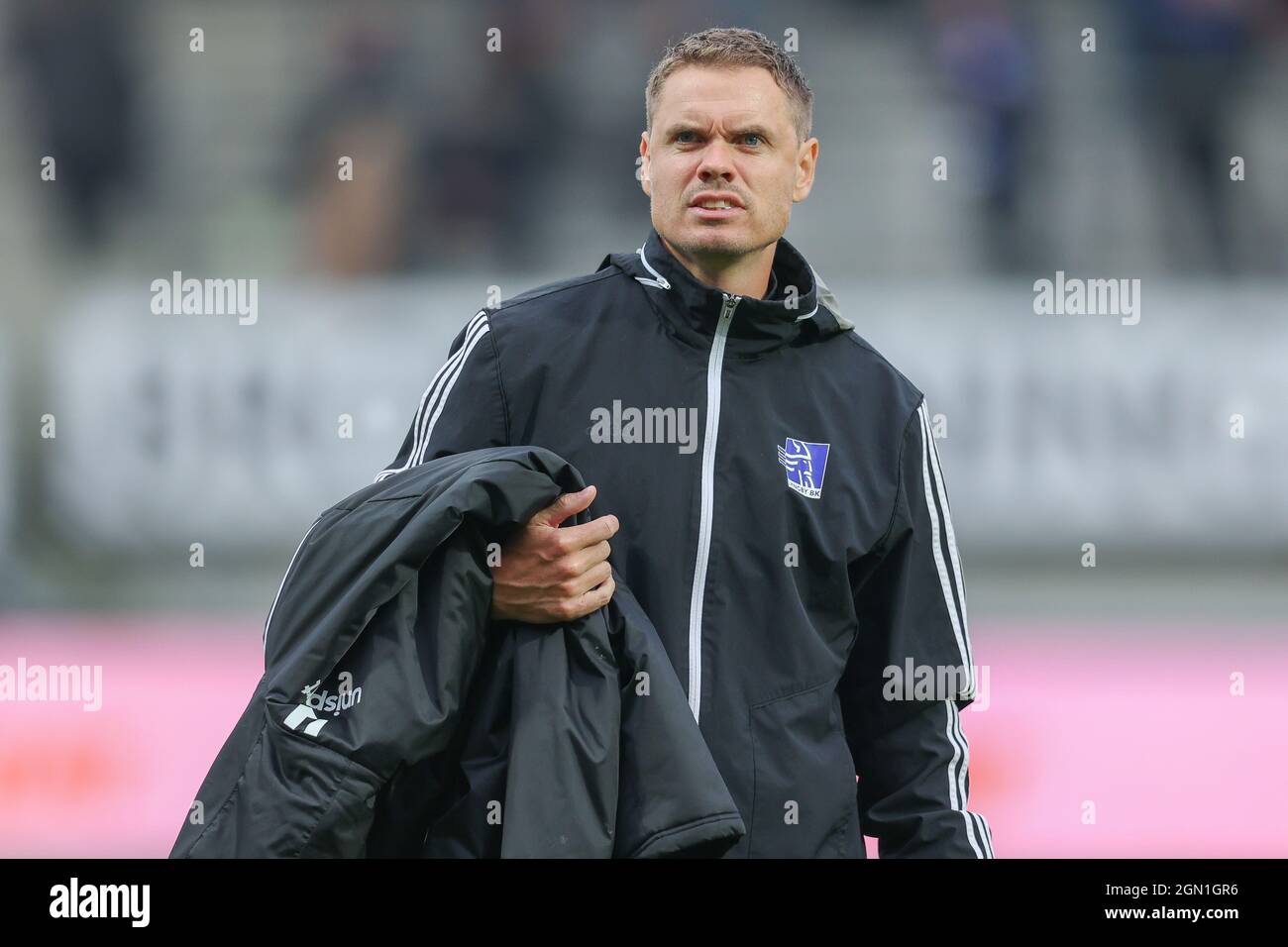 Lyngby, Dänemark. September 2021. Trainer Thomas Kristensen von Lyngby Boldklub vor dem dänischen Sydbank Cup-Spiel zwischen Lyngby Boldklub und Aalborg Boldklub im Lyngby Stadion in Lyngby. (Foto: Gonzales Photo/Alamy Live News Stockfoto