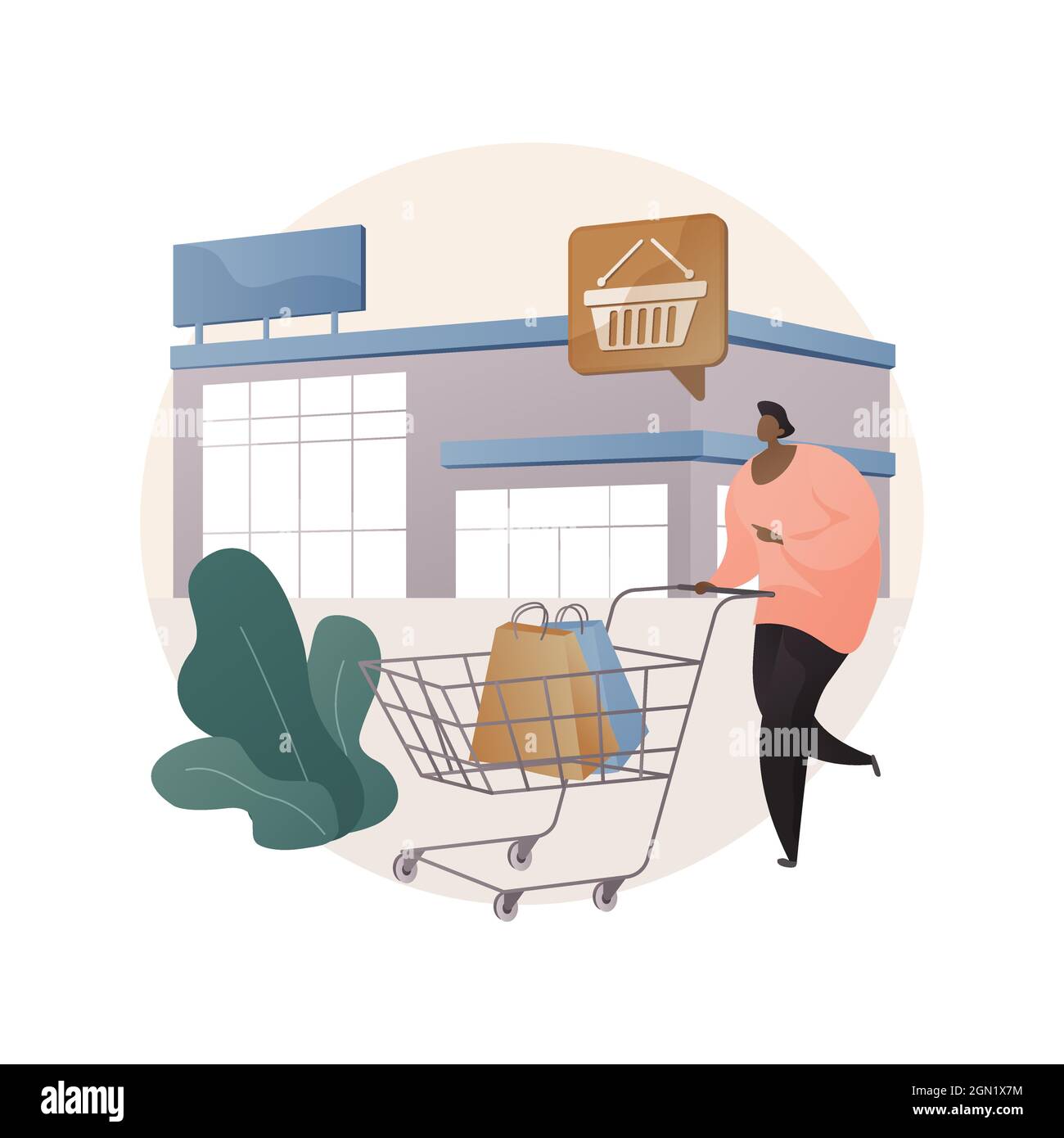 Big Box Store abstrakte Konzept Vektor Illustration. Stock Vektor