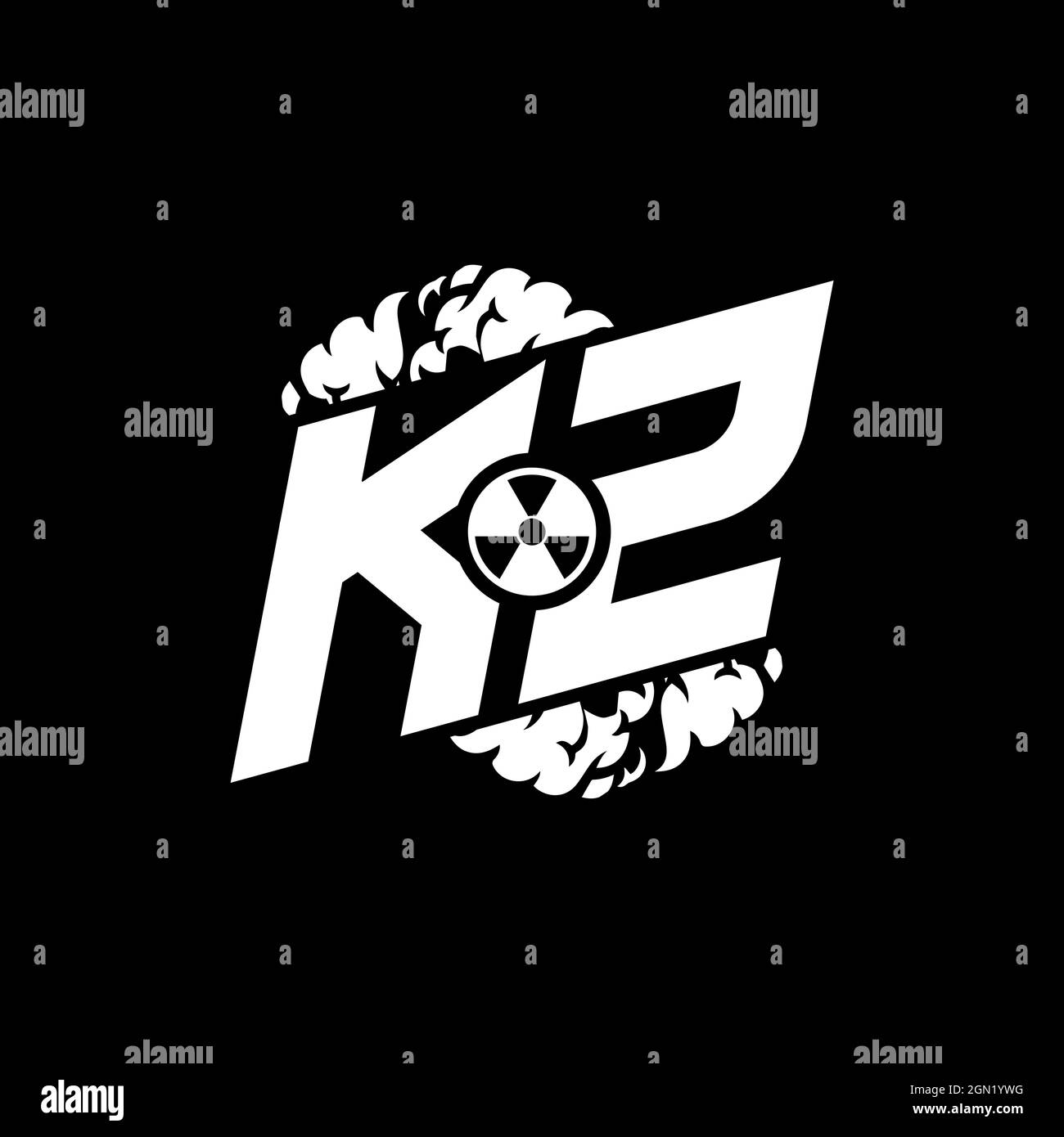 KZ Initial eSport Monogramm mit Shape und Smoke Style Template Vektor Stock Vektor