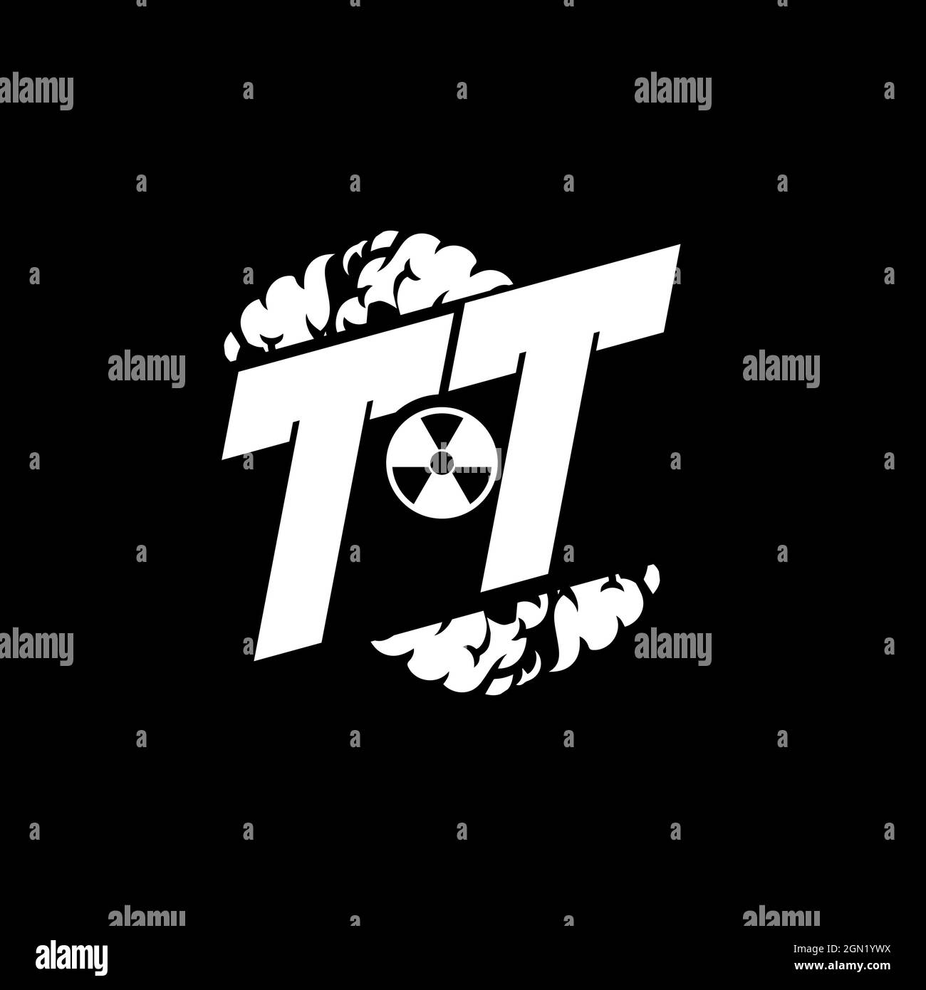 TT Initial eSport Monogramm mit Shape und Smoke Style Template Vektor Stock Vektor