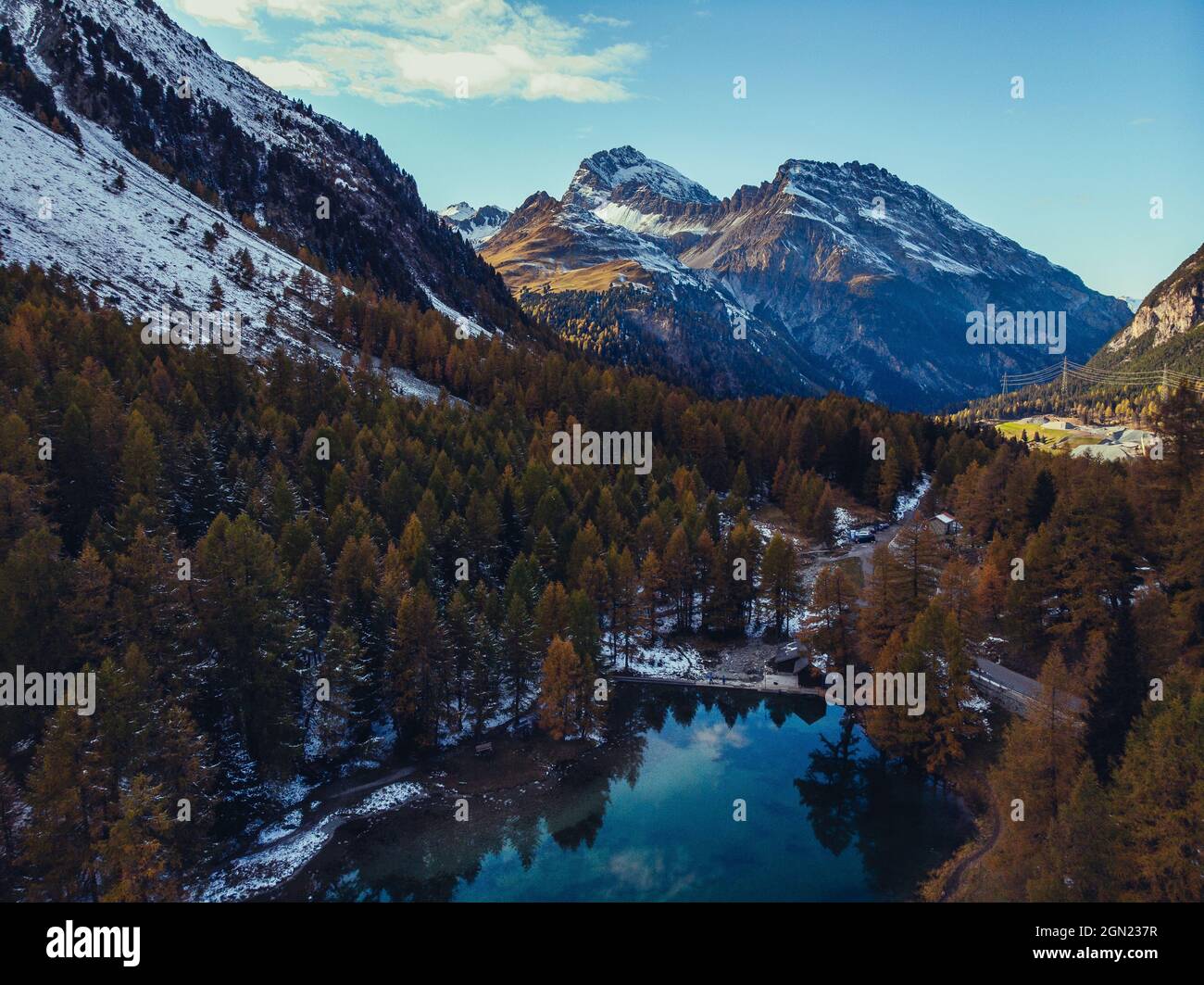 Bergsee in Graubünden, Schweiz, Europa Stockfoto