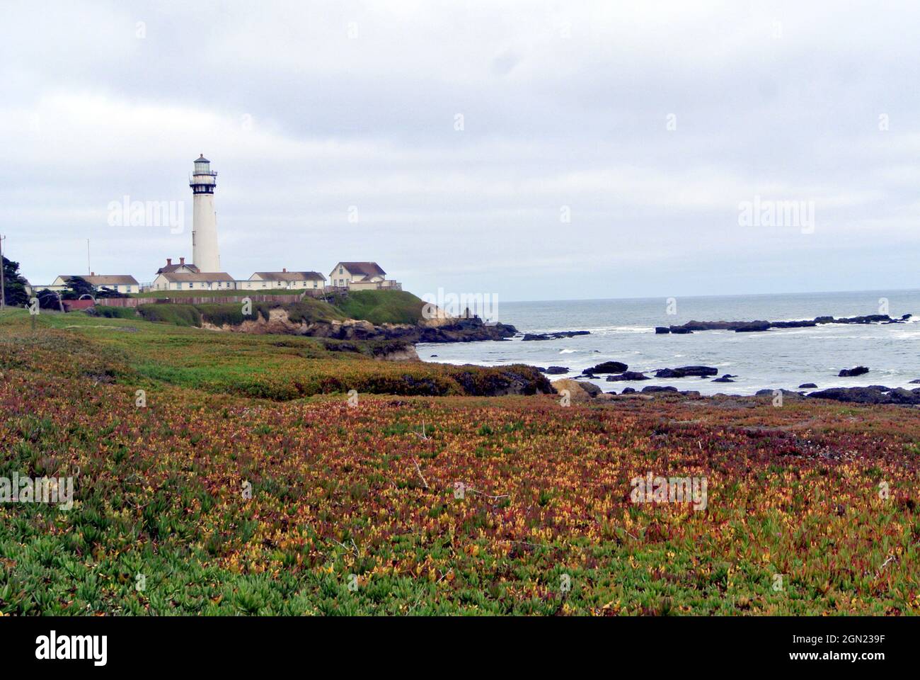 Herbstansicht des Pigeon Point Ligjhouse auf hw 1 monterey County california usa Stockfoto