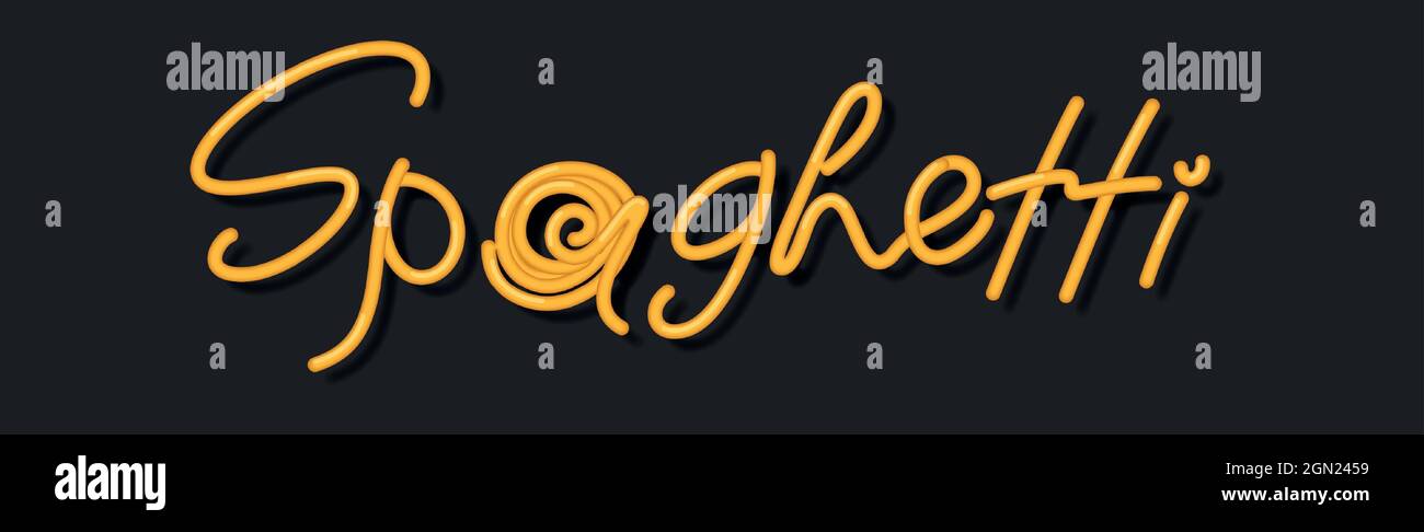 Wort SPAGHETTI stilisiert als ein stilvolles Logo - Vektor-Illustration Stock Vektor
