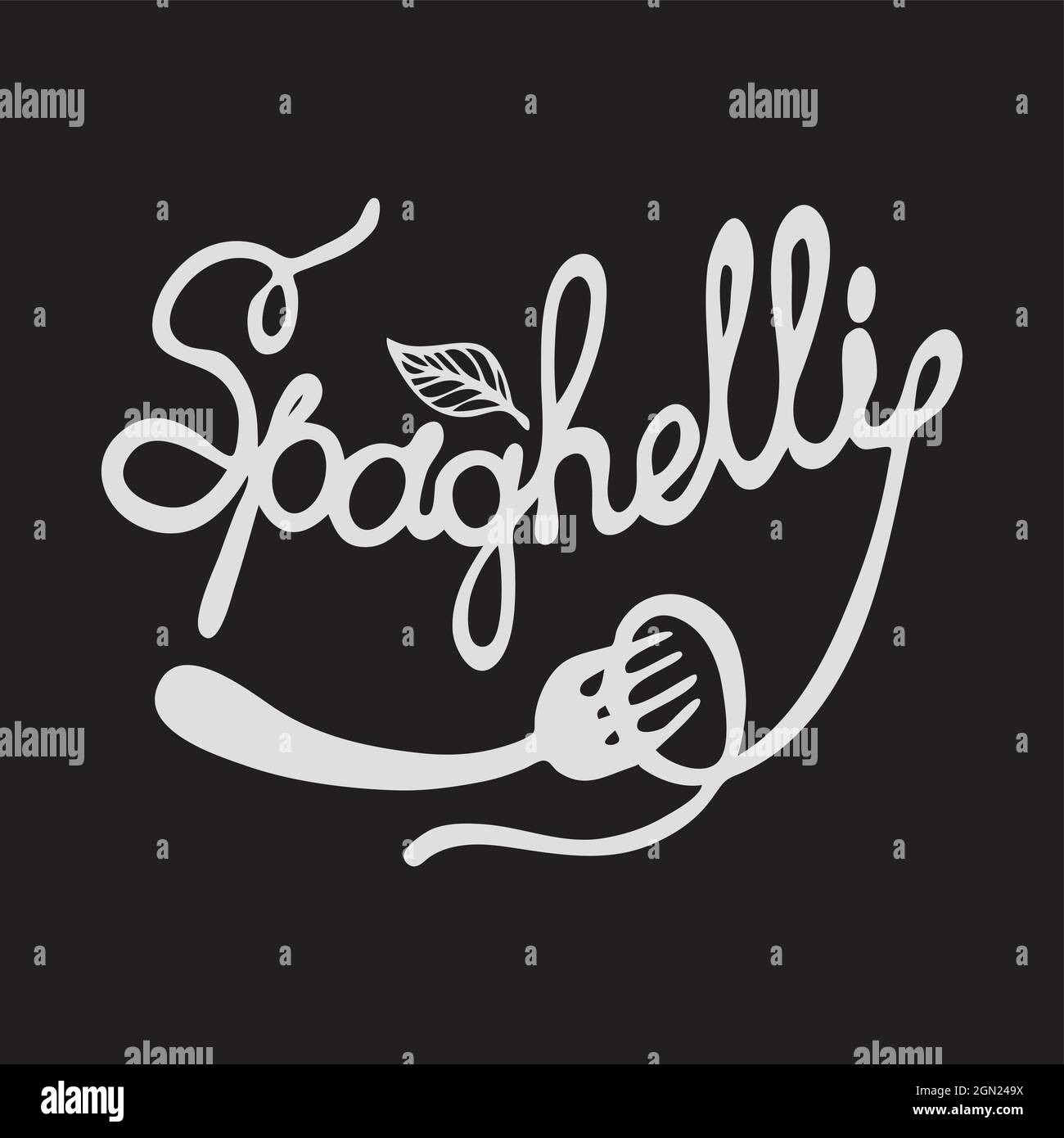 Wort SPAGHETTI stilisiert als ein stilvolles Logo - Vektor-Illustration Stock Vektor