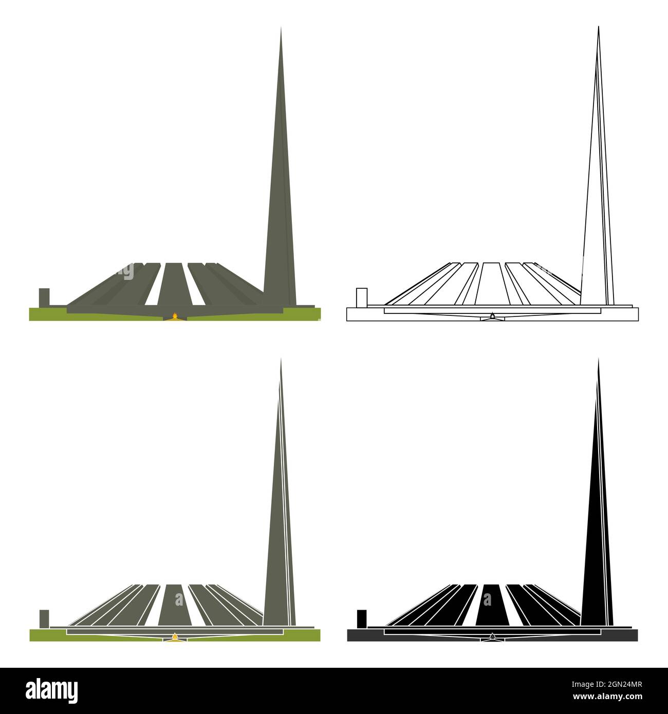 Tsitsernakaberd Armenischer Völkermord Memorial Complex Stock Vektor