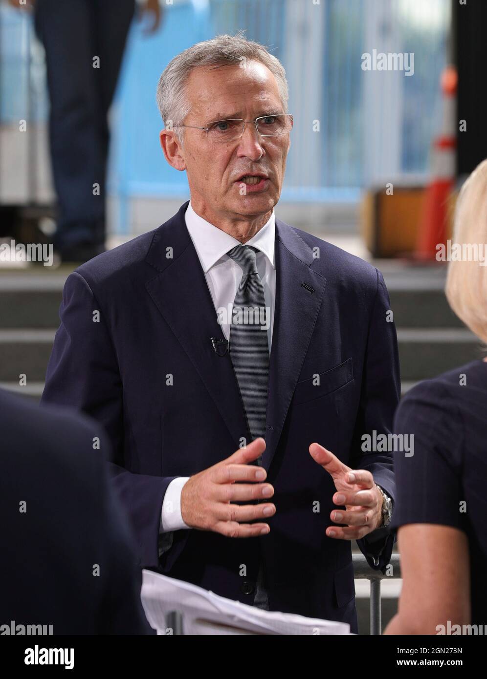 United Nations, New York, USA, 21. September 2021 - Jens Stoltenberg, Generalsekretär der Organisation des Nordatlantikvertrags (NATO) während der 76. Generalversammlung heute im UN-Hauptquartier in New York City. Foto: Luiz Rampelotto/EuropaNewswire FOTOKREDIT ERFORDERLICH. Stockfoto