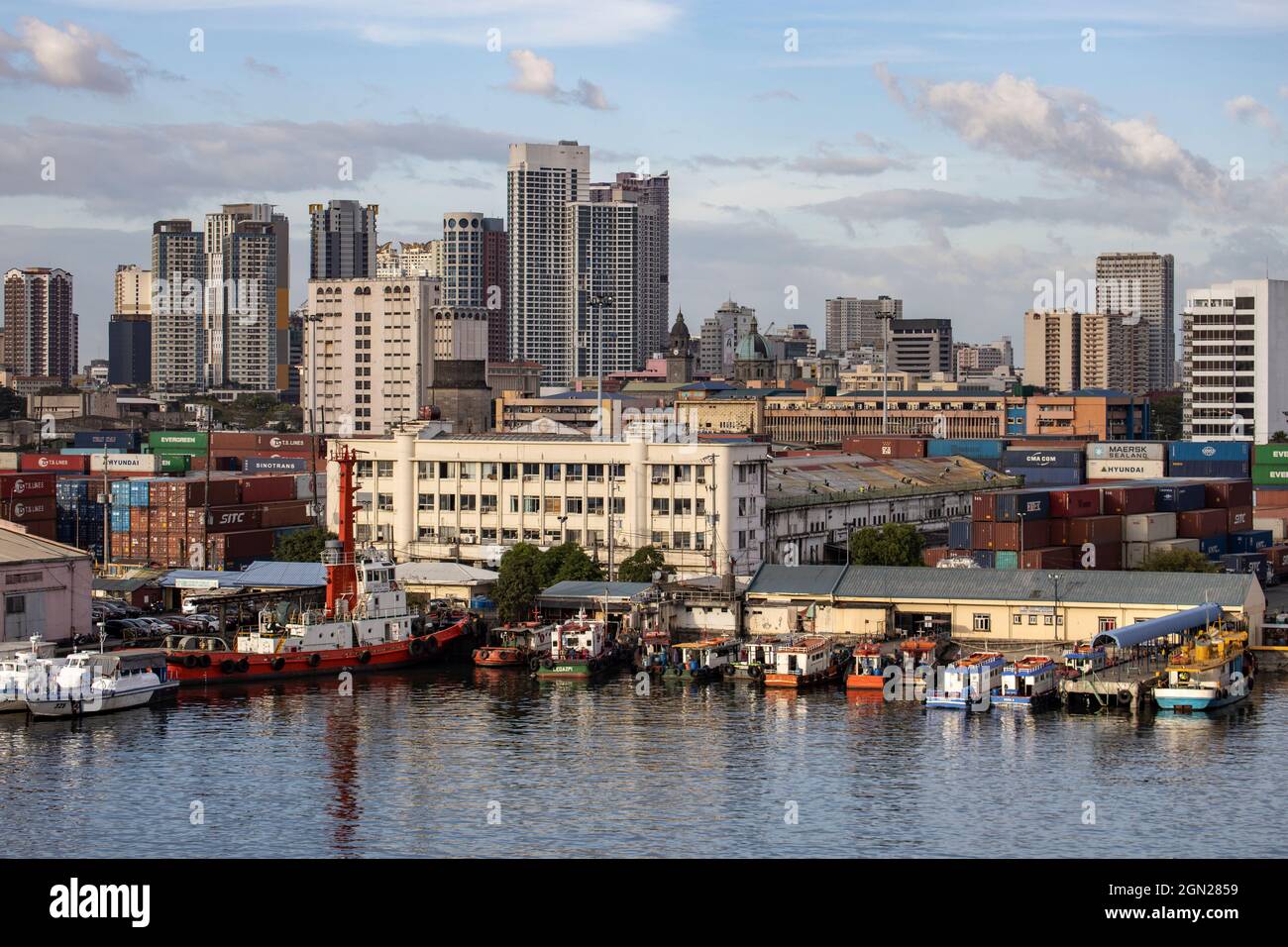 Skyline der Stadt, Manila, National Capital Region, Philippinen, Asien Stockfoto