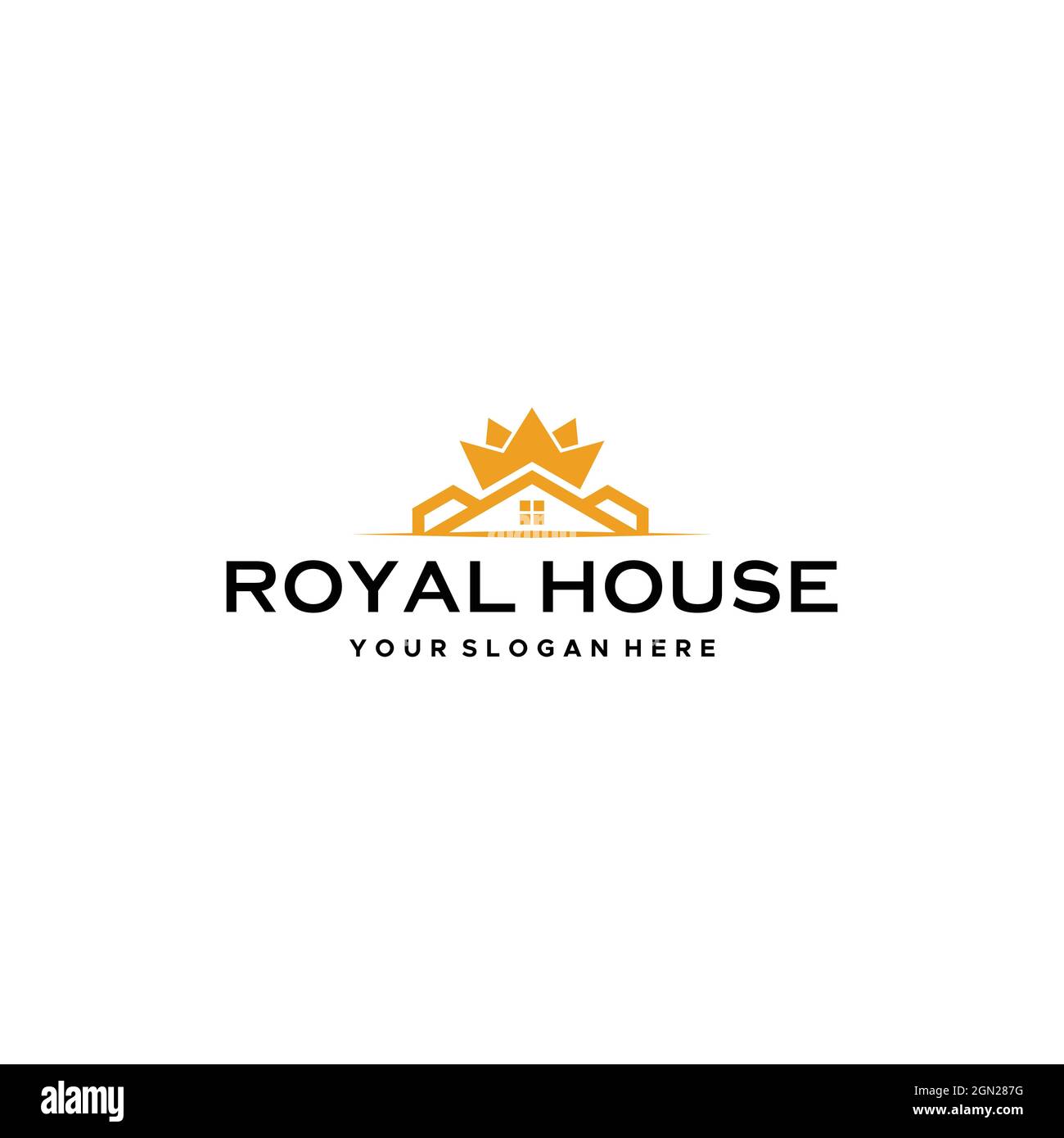 Modernes ROYAL HOUSE Real Estate Crown Logo Design Stock Vektor