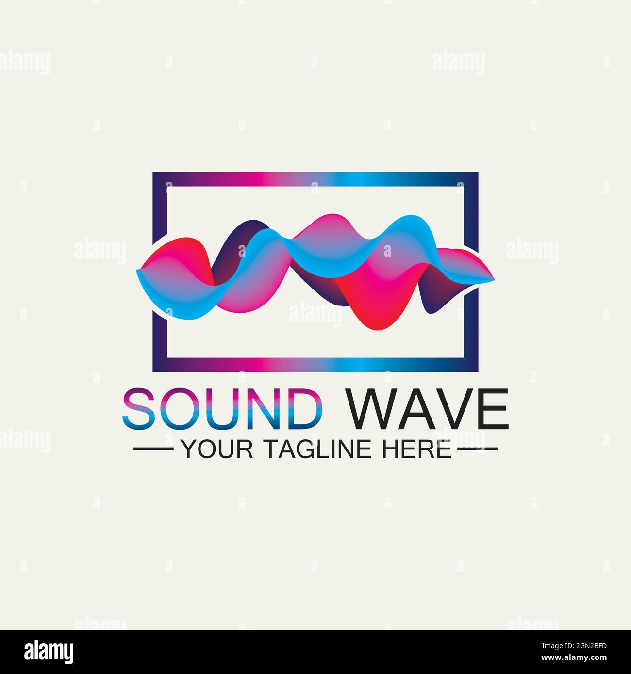 Mehrfarbiges abstraktes fluides Sound Wave Logo Vektor Illustration Design Stock Vektor