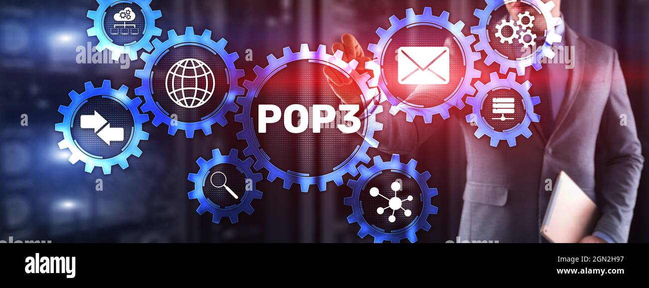 Pop3 Protokoll. IT-Technologie Internet-Konzept. Stockfoto