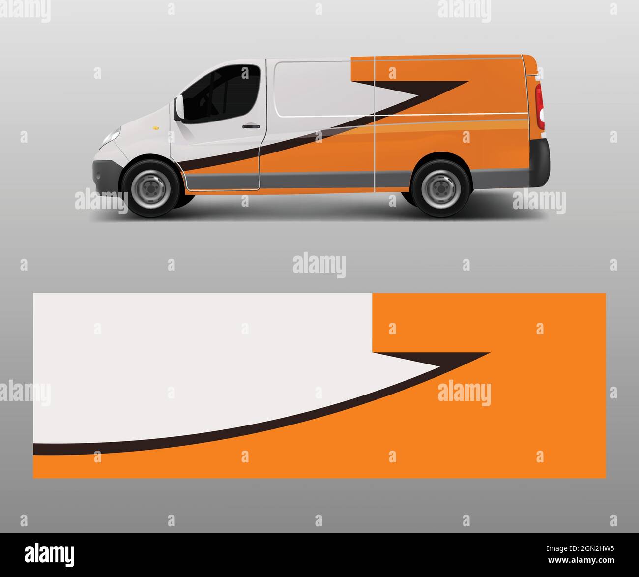 Auto-Wrap-Design-Vektor-LKW- und Fracht-Van-Aufkleber. grafische
