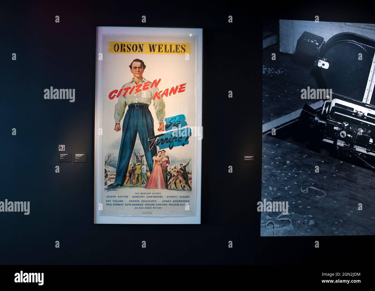 Vintage-Poster für den Film „The City Kane“, der 1941 im Academy Museum of Motion Picturs, Los Angeles, Kalifornien, veröffentlicht wurde Stockfoto