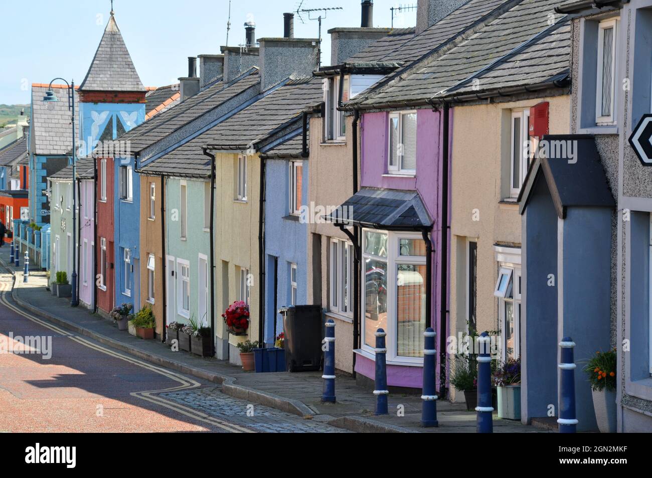 Cemaes High Street, Anglesey, hübschestes Dorf auf der Insel Stockfoto