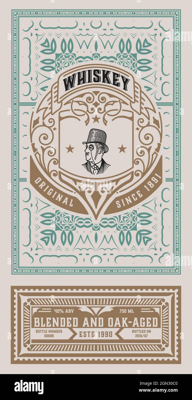 Whisky-Label mit alten Rahmen Stock Vektor