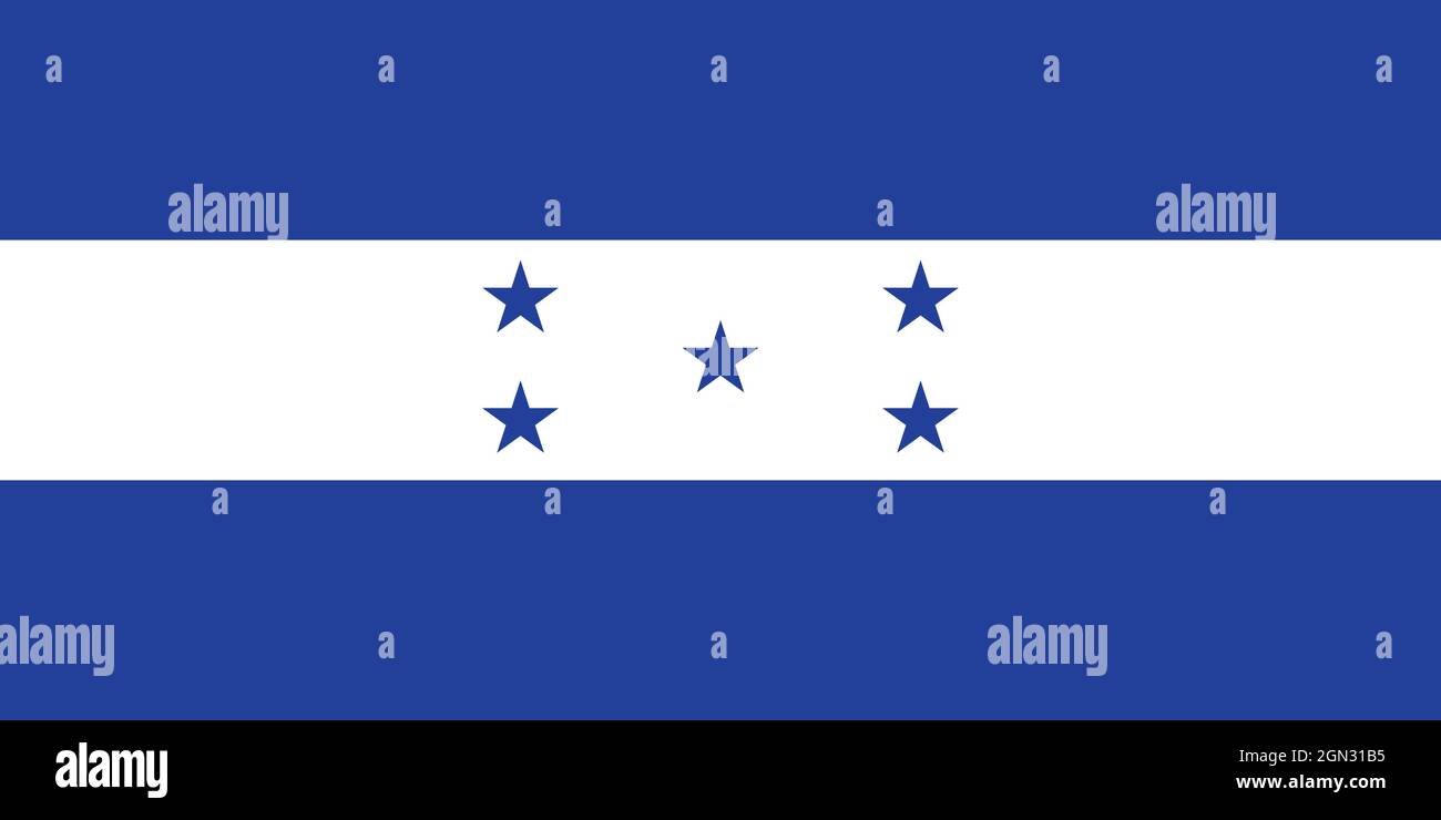 Nationalflagge von Honduras Originalgröße und Farben Vektorgrafik, honduras Flagge basiert auf der Bundesrepublik Zentralamerika, Flagge Republik Stock Vektor
