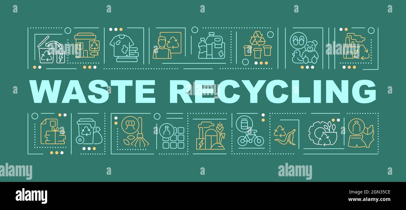 Müll Recycling Wort Konzepte Banner Stock Vektor