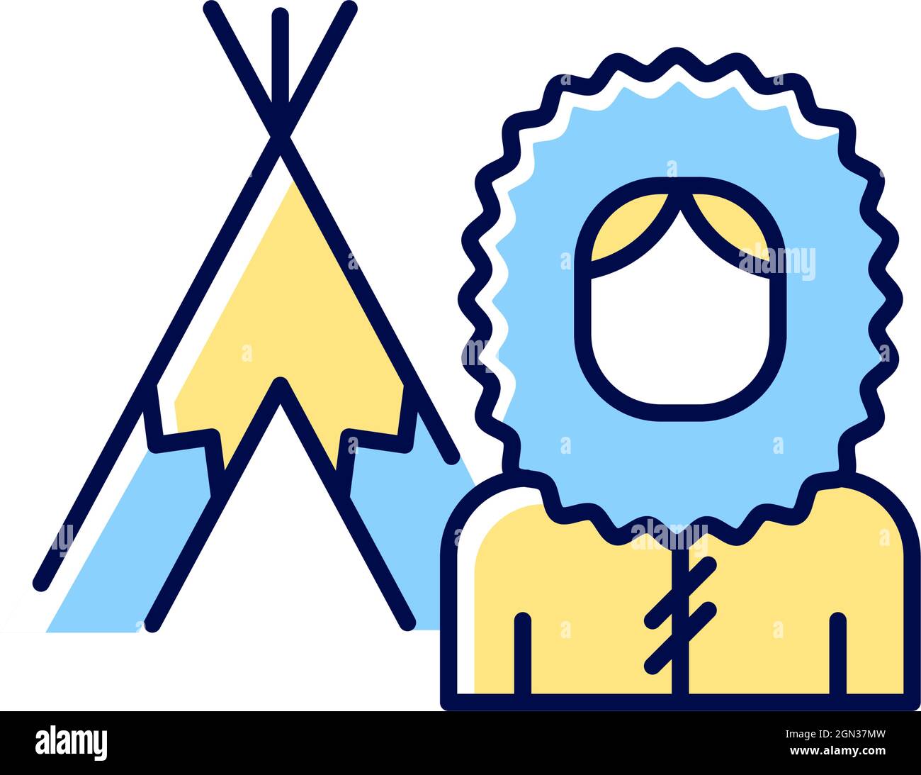 RGB-Farbsymbol für Inuit-Population Stock Vektor