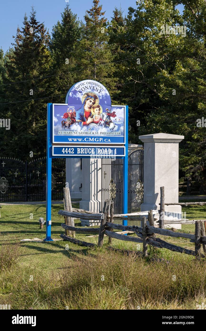 Das erste koptisch-orthodoxe Kloster in Paisley, Ontario, Kanada, das koptisch-orthodoxe Kloster von St. Mary's, St. George und St. Philopateer Stockfoto