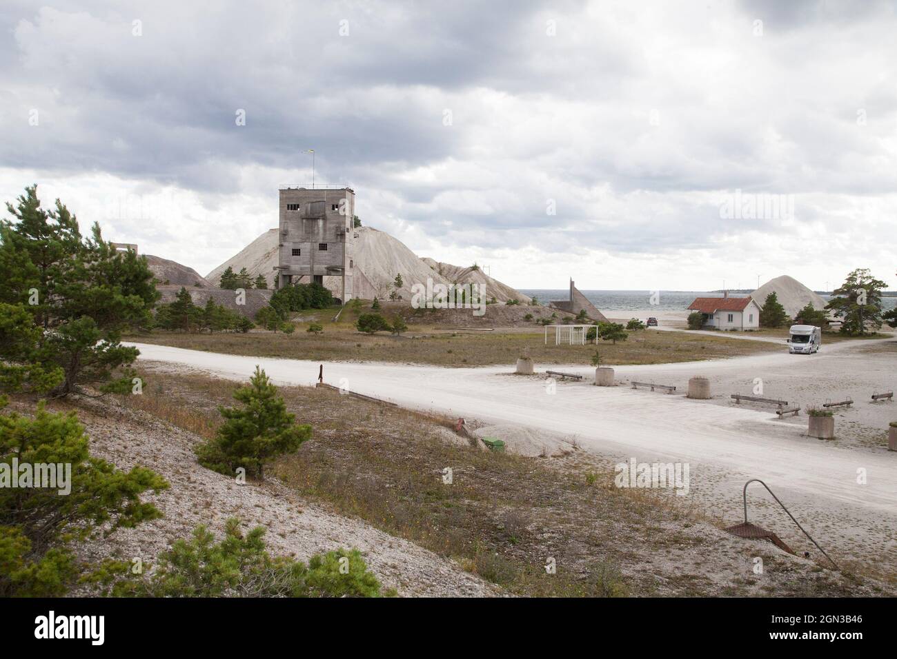 FURILLEN ist eine Insel nordöstlich von Gotland Schweden, die im 20. Jahrhundert eine Kalksteinindustrie gab, bis sie vom schwedischen Militär für die Öffentlichkeit gesperrt wurde.heute ist sie als Naturschutzgebiet und als Natura 2000-Gebiet geöffnet Stockfoto