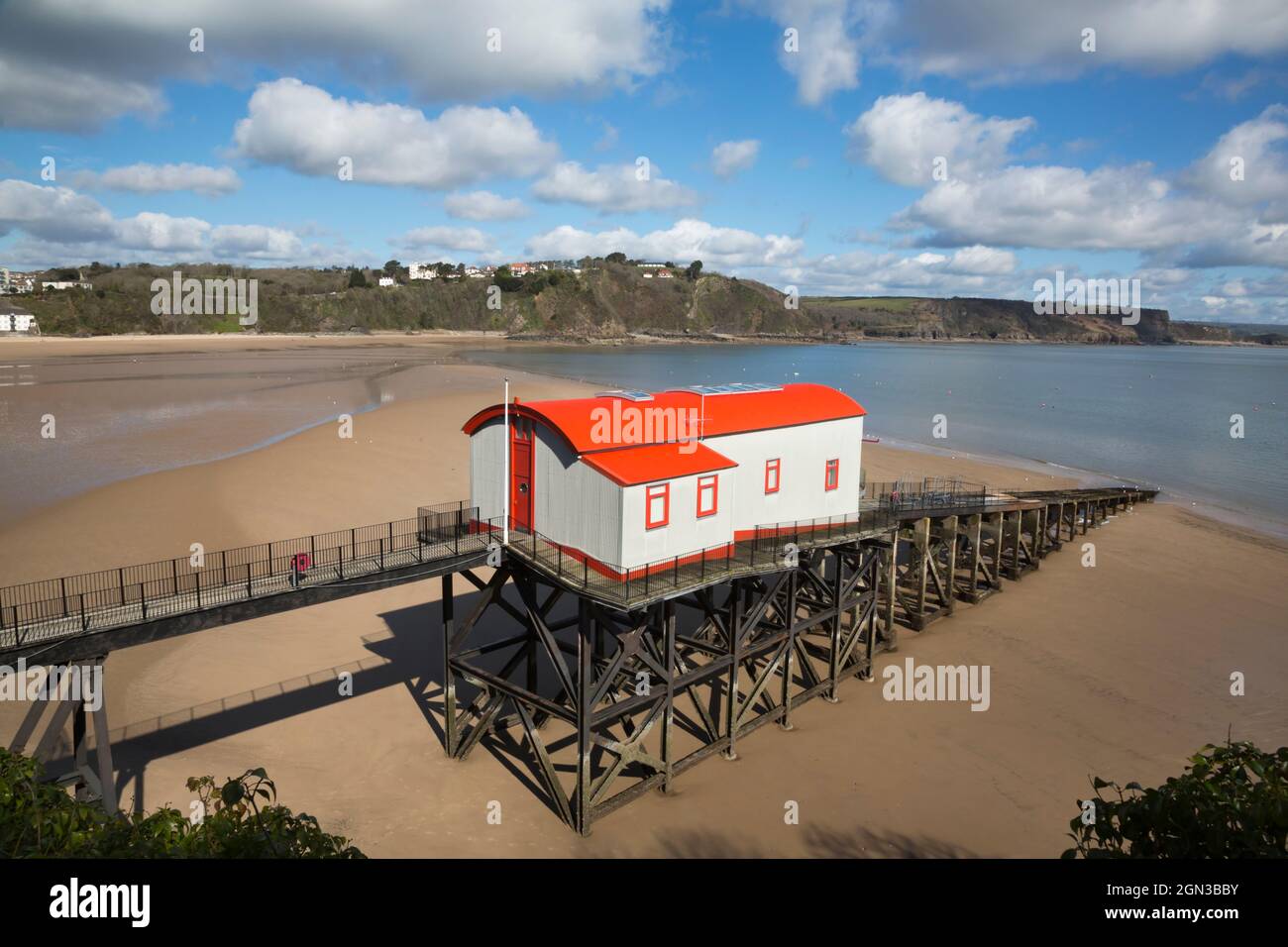 Altes Rettungsboot Station House, Tenby, Pembrokeshire Coast National Park, Wales, Großbritannien Stockfoto