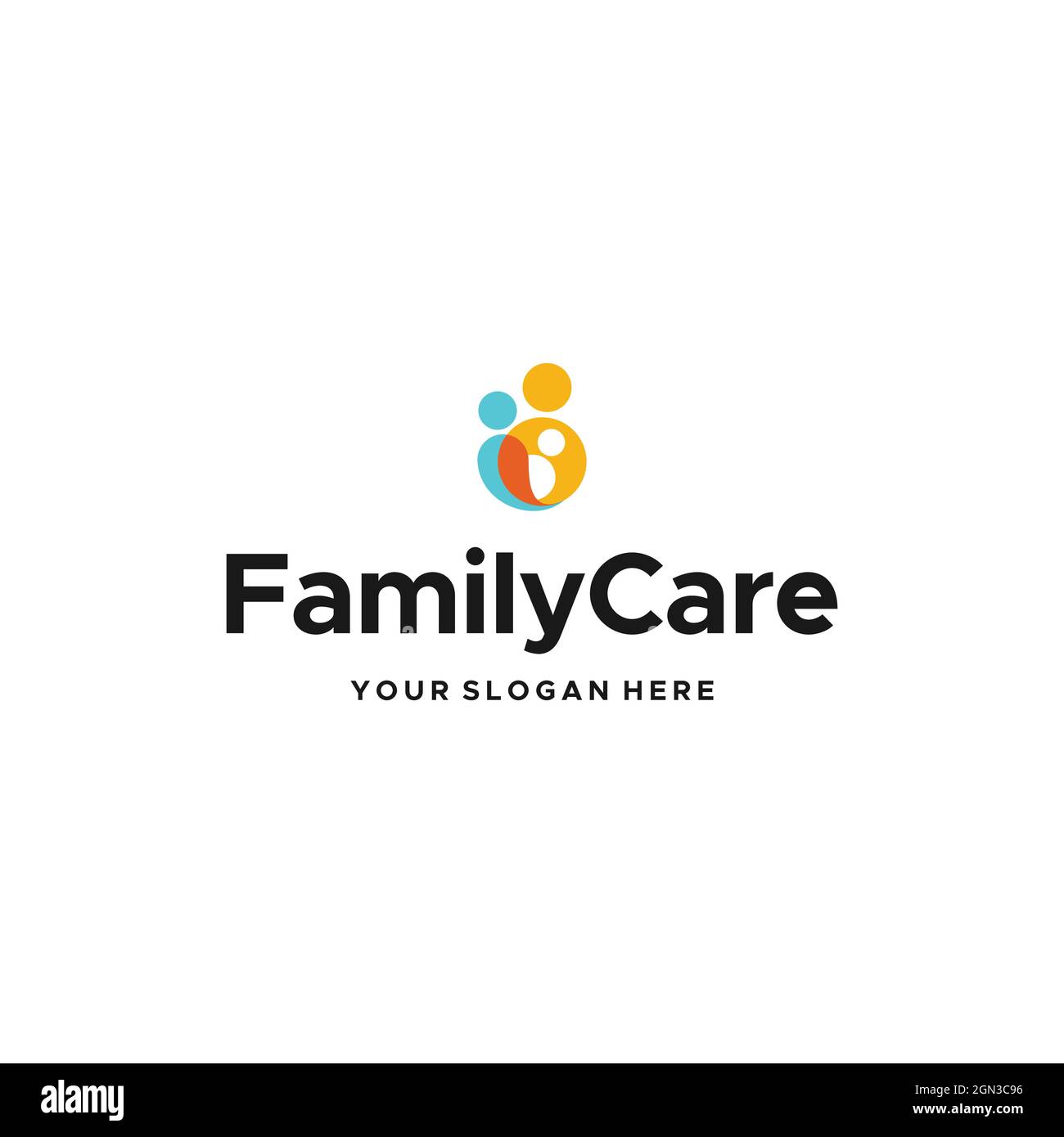 Modernes farbenfrohes Family Care-Logo Stock Vektor