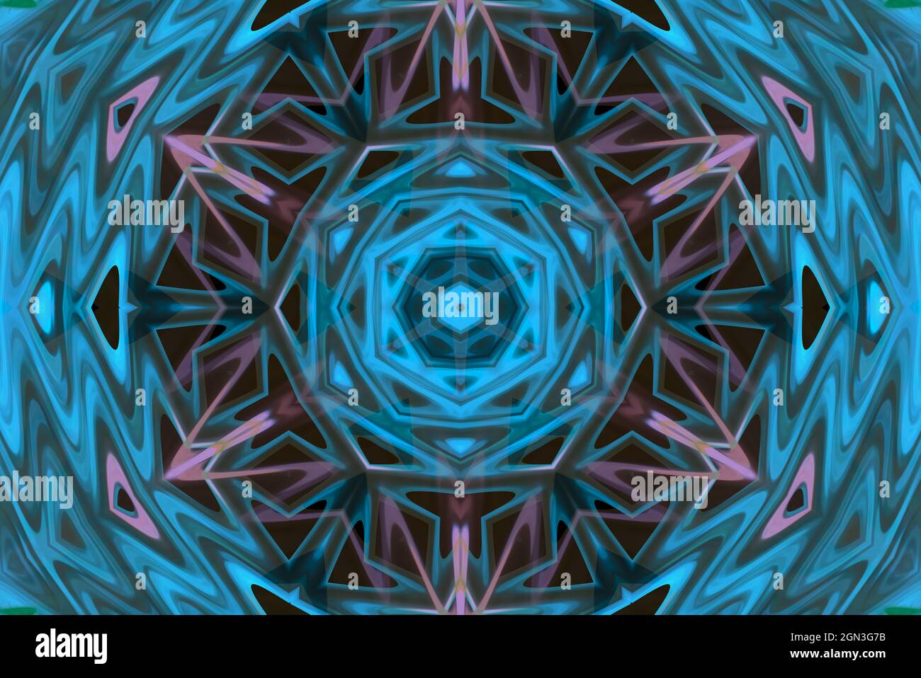 Abstrakte kaleidoskopische Hintergrunddarstellung. Stockfoto