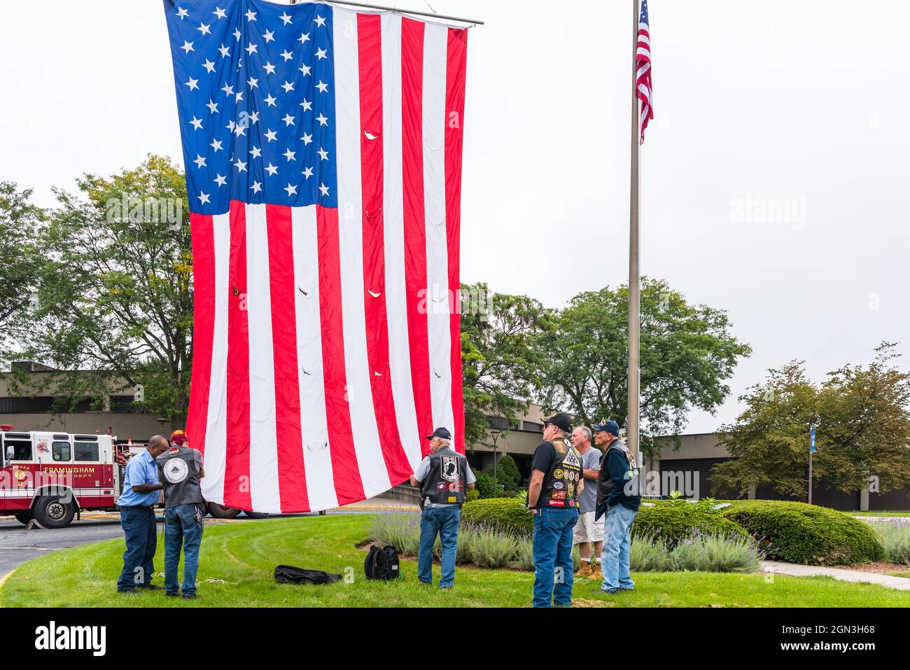 Framingham, Massachusetts. September 2021. Bridge Widmung für gefallenen Helden Senior Airman (USAF) Deanna Richards. Stockfoto