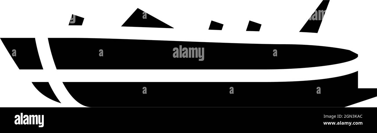 Vektorgrafik für das Glyphen-Symbol des Deckbootes Stock Vektor