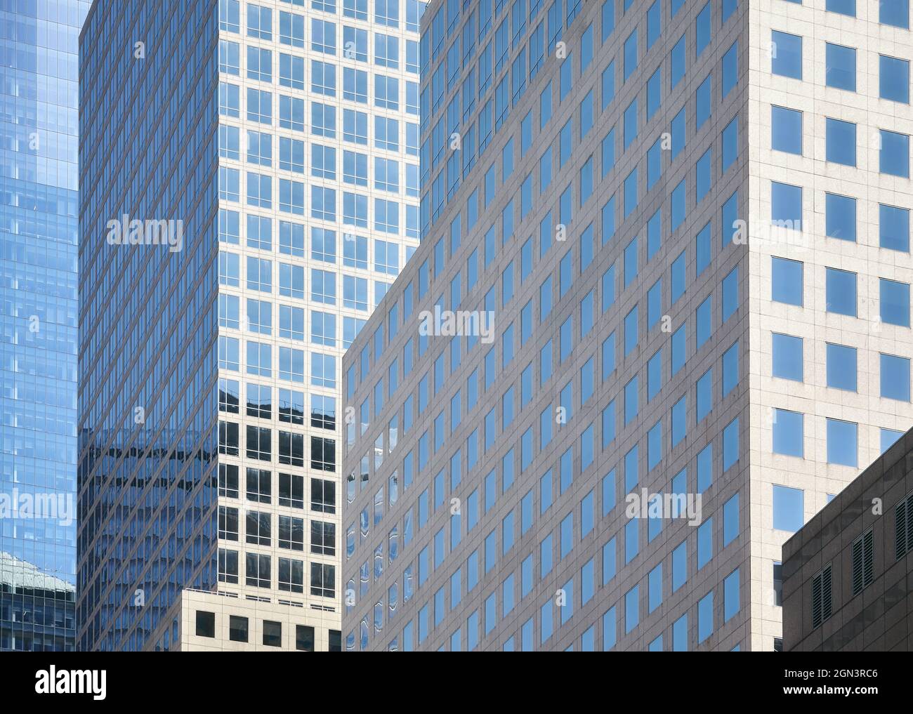 Moderne Bürogebäude Fassade, Architektur Hintergrund. Stockfoto