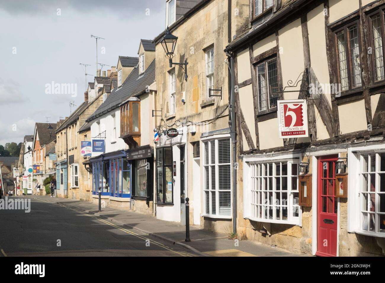 Blick auf Winchcomber, eine kleine Marktstadt von Cotswold in Gloucestershire, Großbritannien Stockfoto