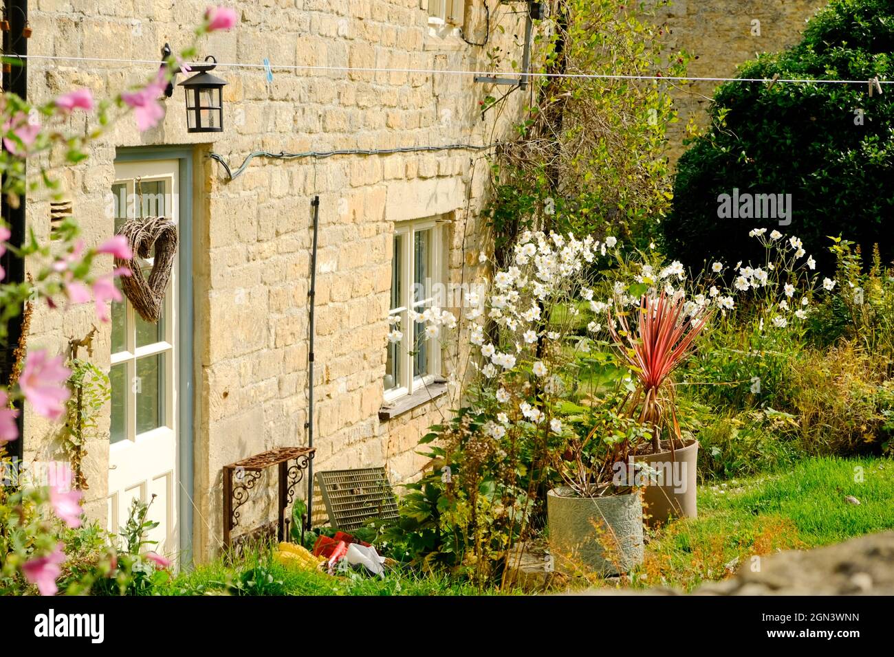 Blick auf Guiting Power, ein cotswold Village in Gloucestershire. Stockfoto