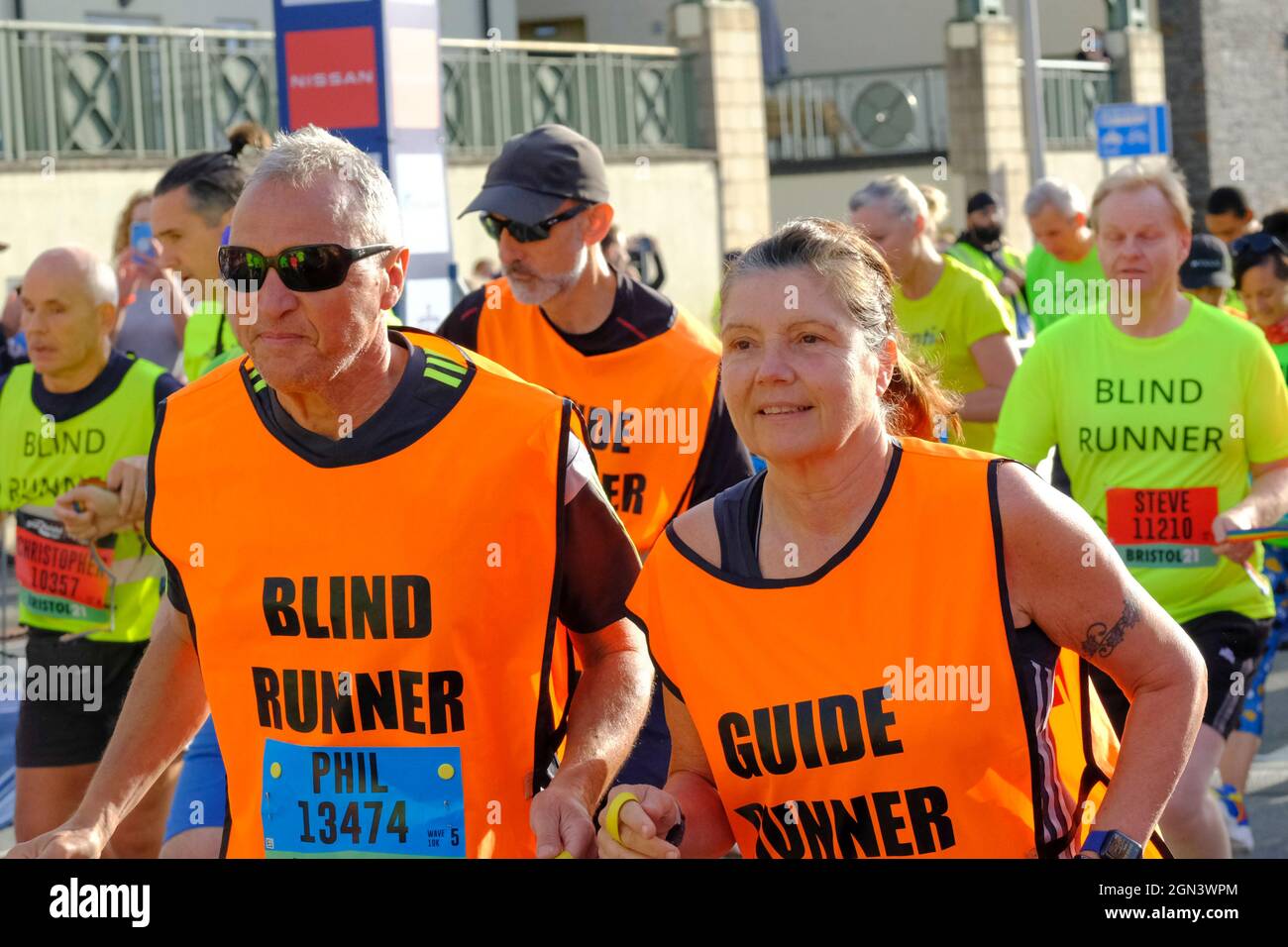 Start des optisch aufsehenden Rennens. Der Great Bristol Run Stockfoto