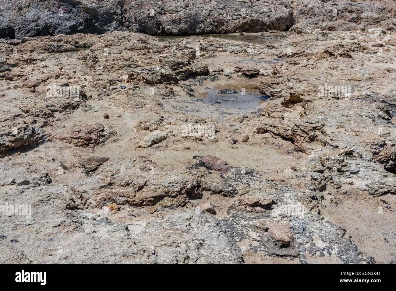 Nahaufnahme einer natürlichen Ansicht für die geologische Bildung der Steine Stockfoto