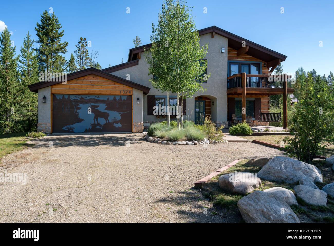 Ein beeindruckendes Haus am Grand Lake, Colorado, USA Stockfoto