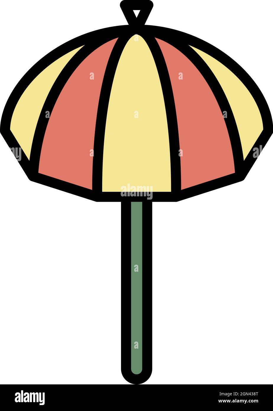 Sonnenschirm-Symbol. Kontur Sonnenschirm Vektor Symbol Farbe flach ...