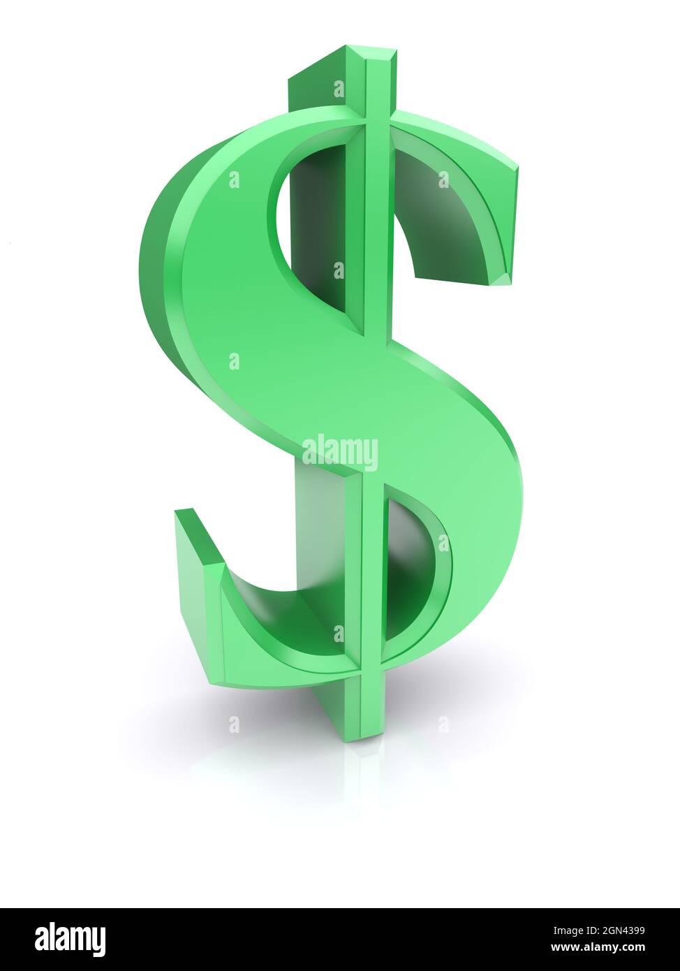 Dollarzeichen auf weißem Hintergrund. Stockfoto