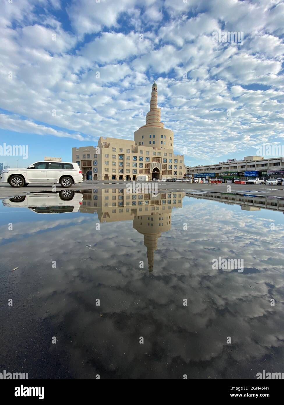 Islamisches Kulturzentrum Fanar Spiralmoschee in Doha, Katar, Naher Osten Stockfoto