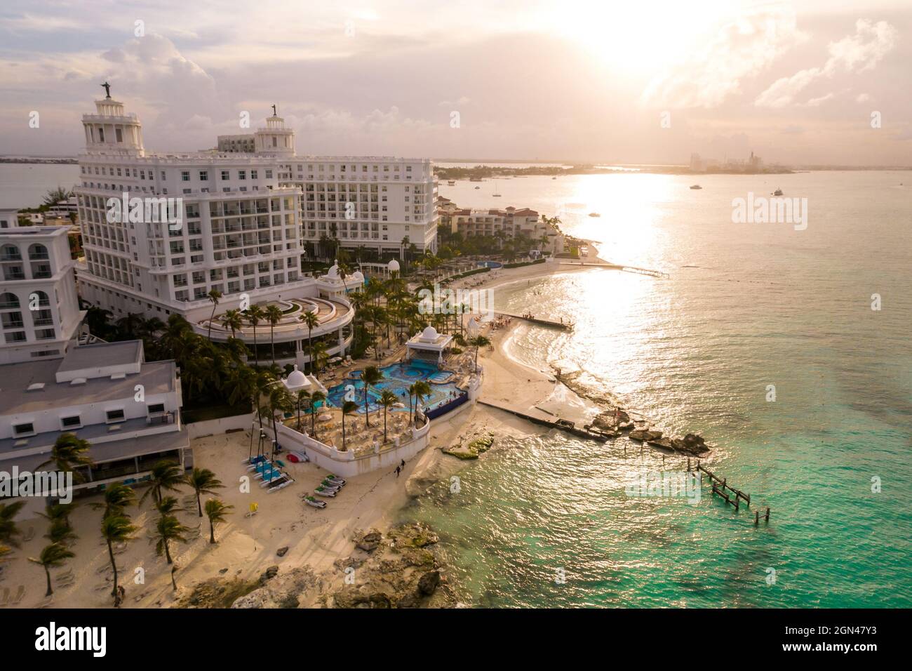 Cancun, Mexiko - 17. September 2021: Blick auf das wunderschöne Hotel ...