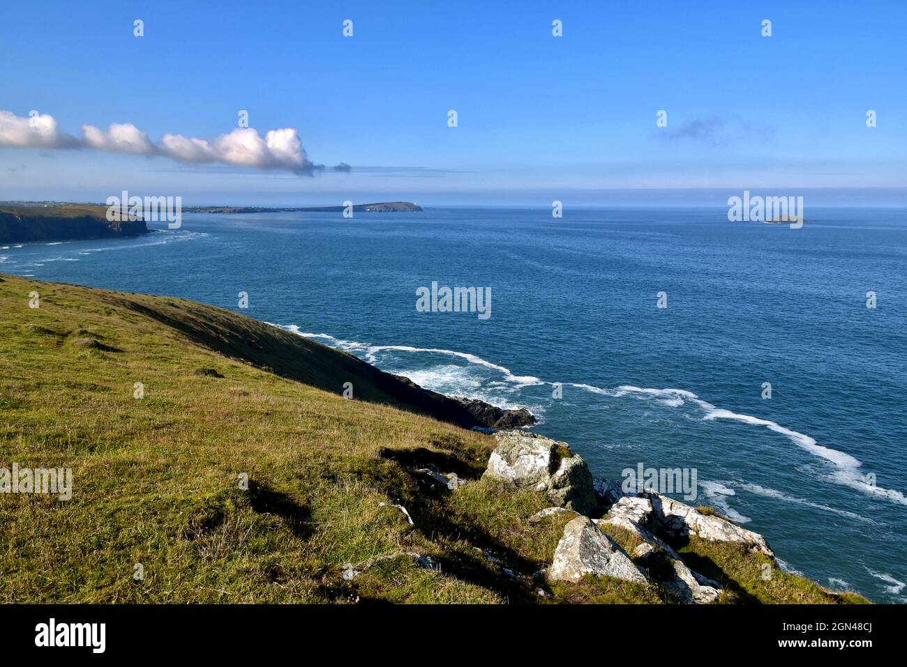 Trevose Head von Stepper Point. Stockfoto