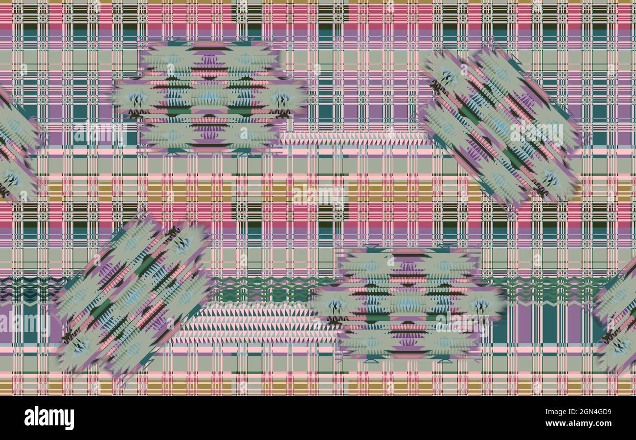 2D-Illustration einer farbenfrohen, lebendigen abstrakten Tapete Stockfoto