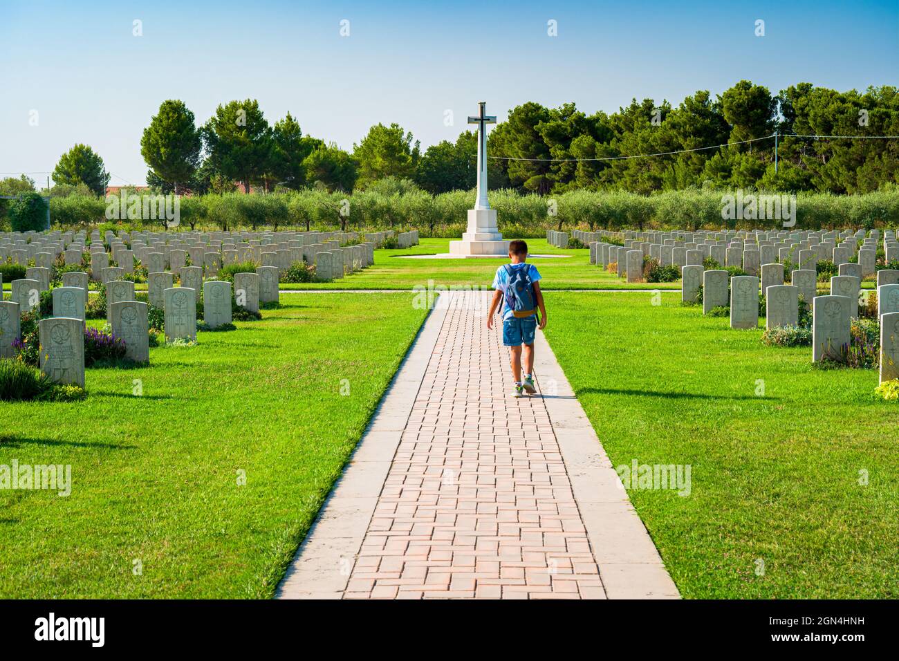 Kanadischer Kriegsfriedhof Am Moro River, San Donato, Ortona Stockfoto