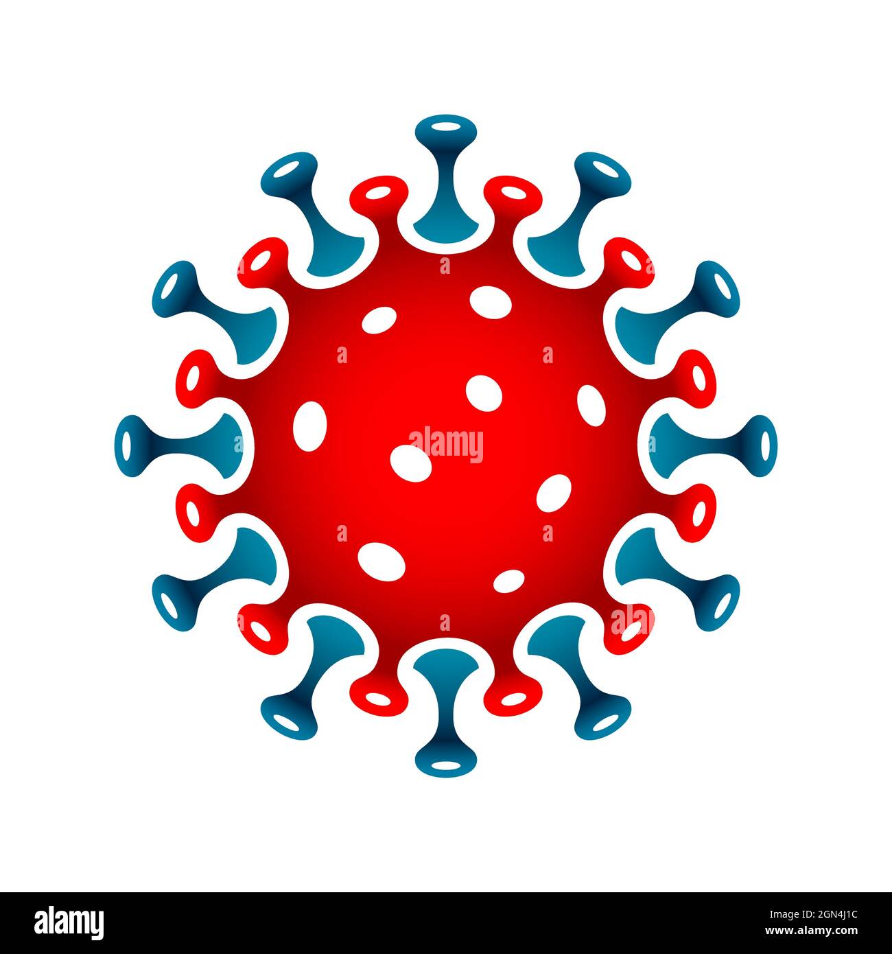 Buntes Virus-Vektor-Symbol, isoliert. Stock Vektor