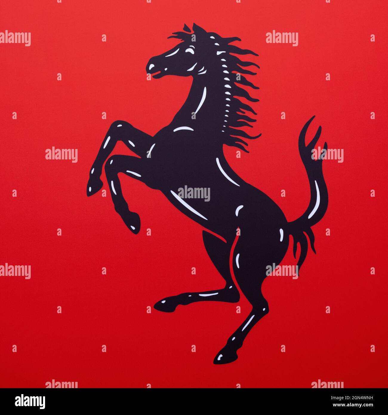 Ferrari-Symbol für tanzendes Pferd Stockfoto