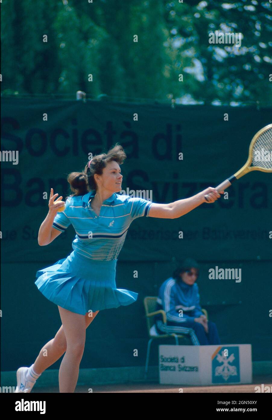 Tschechische Tennisspielerin IVA Budarova, Swiss Ladies Open 1984 Stockfoto